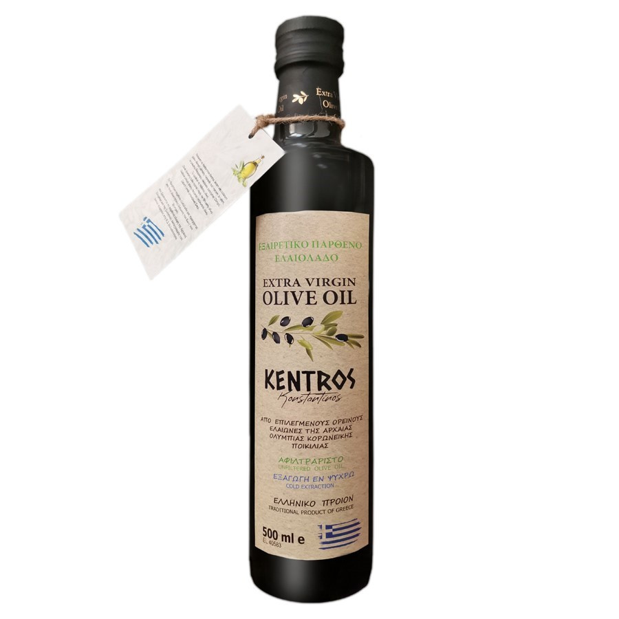 Grecka oliwa extra virgin, niefiltrowana Kentros, 500ml