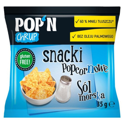 POP'N Chrup snacki popcornowe z solą morską Sante, 35g
