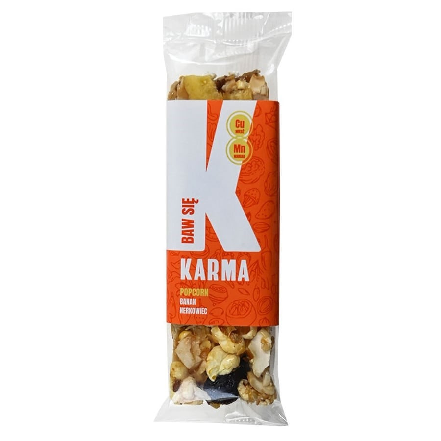 Baton "BAW SIĘ" - popcorn, banan, nerkowiec Karma, 35g