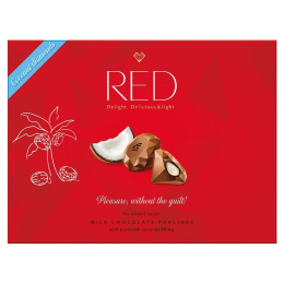 Praliny z mlecznej czekolady z nadzieniem kokosowym RED Delight, 132g