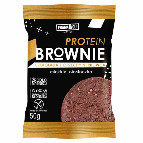 Protein Brownie Czekolada i Orzech Nerkowca FrankOli, 50g