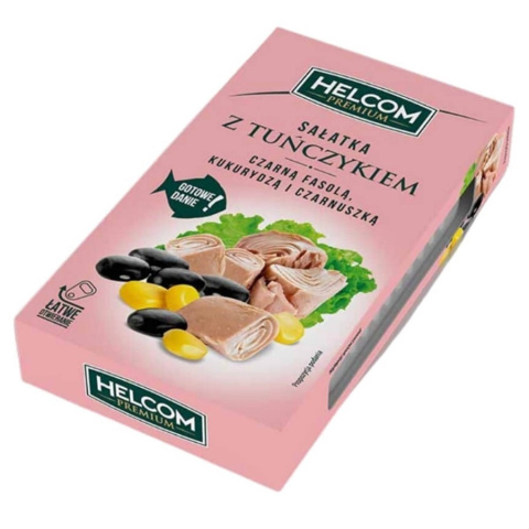 Sałatka z tuńczykiem, kukurydzą, czarną fasolą i czarnuszką Helcom Premium, 140g