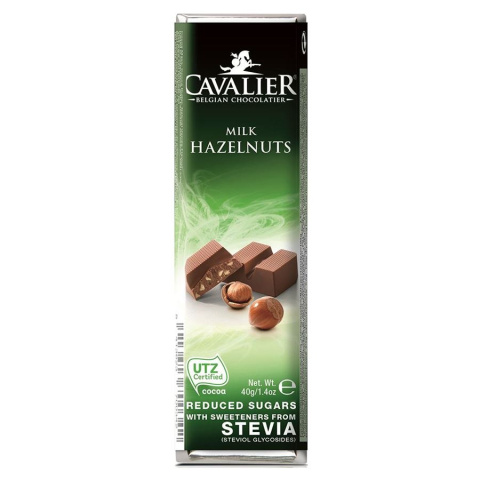 Baton z mlecznej czekolady z orzechami laskowymi Cavalier, 40g