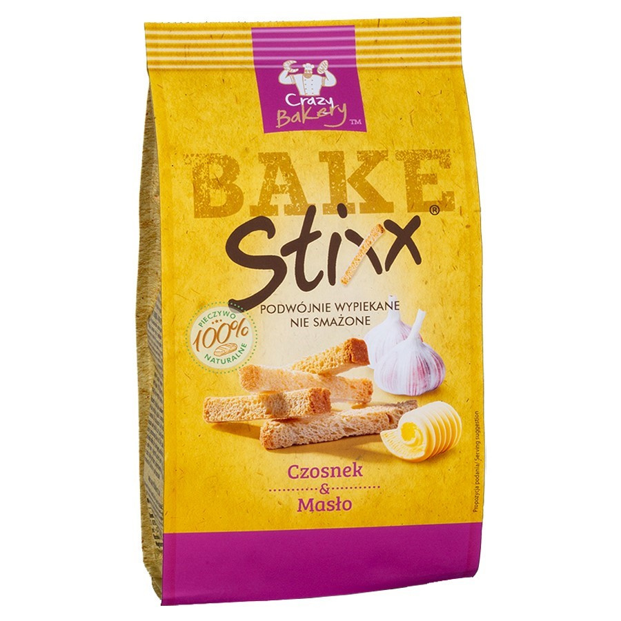 Paluszki chlebowe Czosnek i Masło BAKE Stixx, 60g