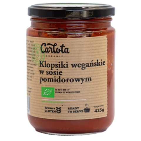 Wegańskie klopsiki w sosie pomidorowym Carlota Organic BIO, 425g
