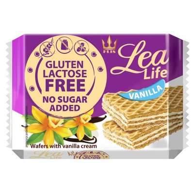 Wafle waniliowe bez glutenu, laktozy i cukru Lea Life